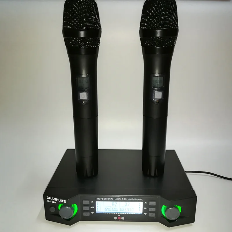 UHF беспроводной микрофон системы семейный караоке микрофон различные частоты профессиональный сценический шоу двойной беспроводной ручной микрофон