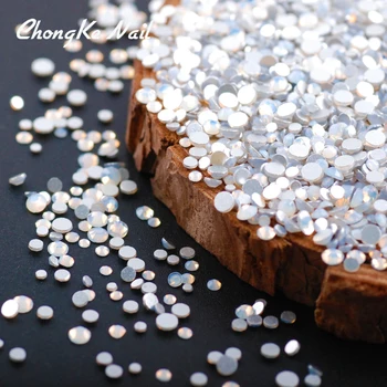 

Mixed ss3 ss4 ss5 ss6 ss8 ss10 Small Sizes White Opal 3D Nail Art Rhinestones Flatback Glass Strass Non HotFix Stones 1300pcs