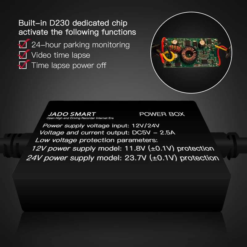  JADO D230 D820s Dedicated Power Cord Insurance Box Buck line 24-hour Parking Monitoring Not Using C