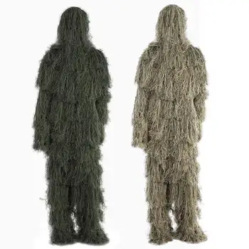 Camouflage Ghillie Suit 3D maple Leaf Outdoor Hunting Birding Watching Photographing Clothing Breathable Jungle Clothes for Hunt breathable jungle bionic camo clothes wild hunting suits for hunter oem factory