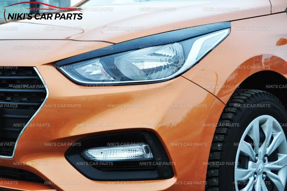 Брови на фары для hyundai Solaris-Модель B широкие ABS пластиковые реснички ресницы для украшения автомобиля Стайлинг тюнинг