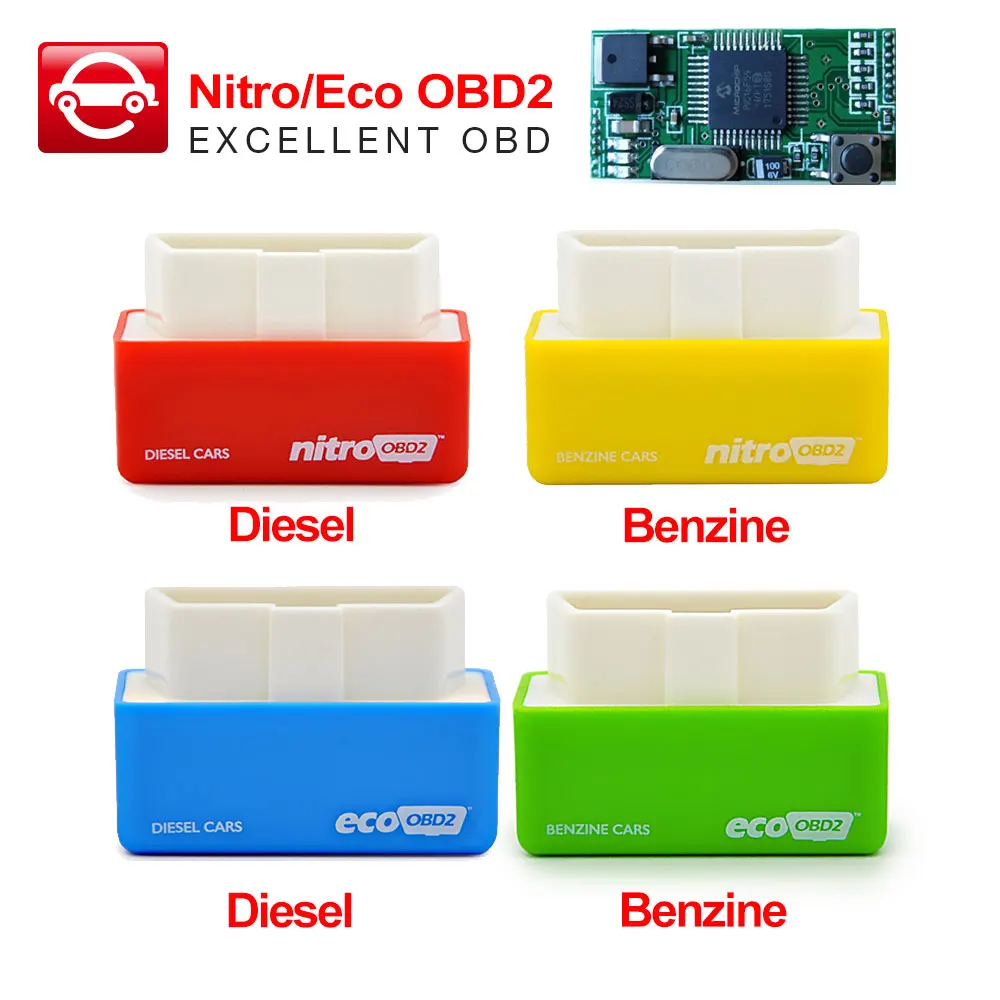 

NitroOBD2 Car Chip Tuning Performance Box Nitro OBD2 EcoOBD2 Plug&Driver OBD2 adapter More Power/Torque for gasoline cars