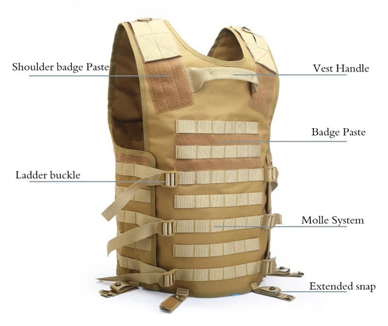 Регулируемый тактический Molle модуль жилету с Воздухопроницаемая сетчатая уличная ОХОТА Molle жилет цвета: черный, зеленый, светло-коричневый