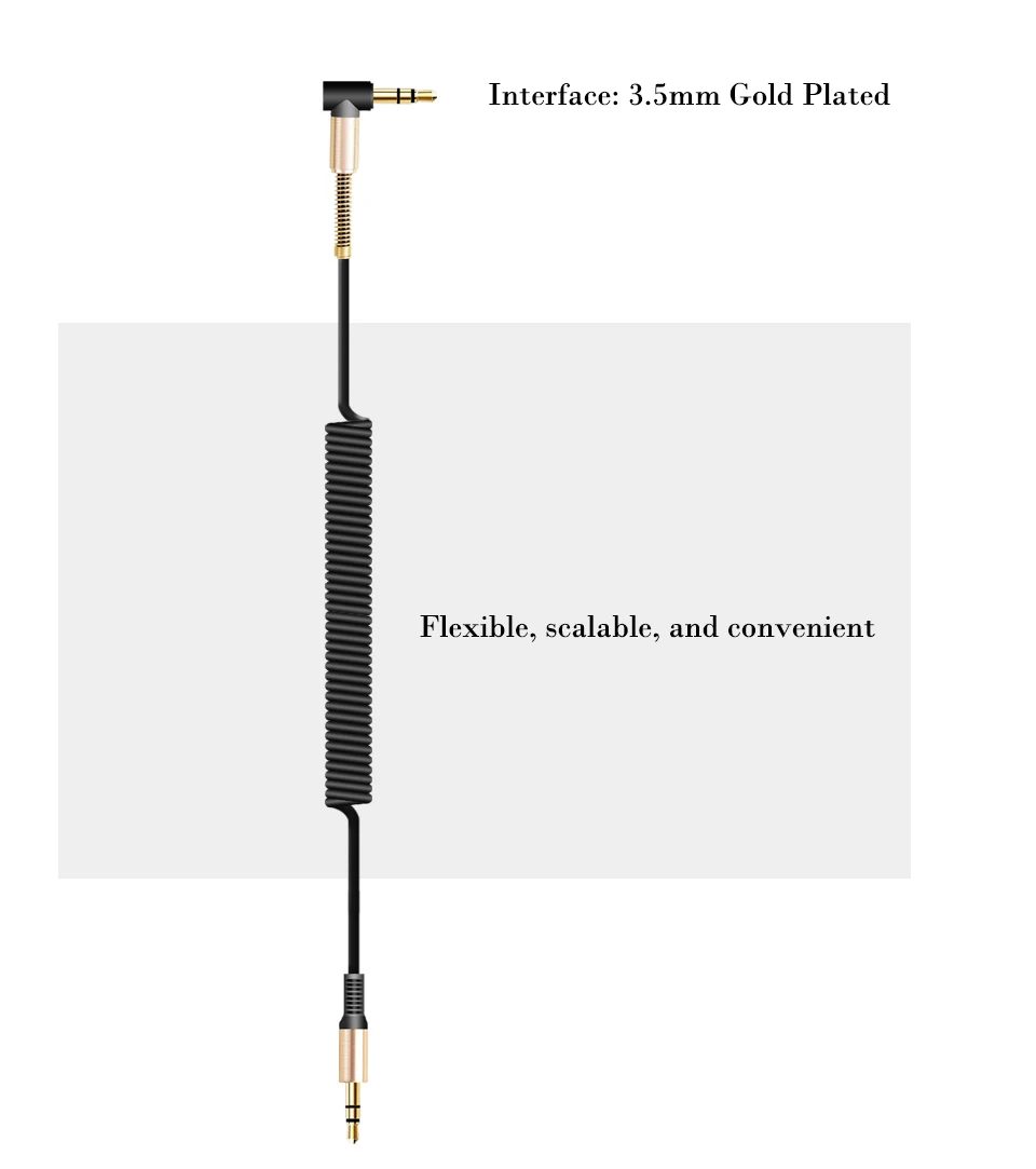 Elasticity Stereo 90 Degree Right Angle AUX Cable Extended 3.5mm Jack Male To Male Car Auto Audio Cable Cord For iPhone Samsung (4)