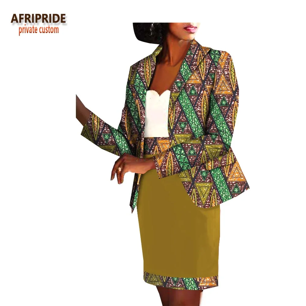 Du 162bj With Ensemble De Jupe 187j 72j Africain Printemps Top Femmes 111j Aa1826014 Set 183j Bureau Manches Et Afripride Bouton 158bj Genou Dessus Plein No Longueur Automne 2019 wp6nx4Un