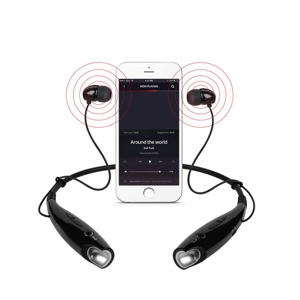 Висит шеи Bluetooth спортивные наушники Металлические ушные вкладыши супер хорошее