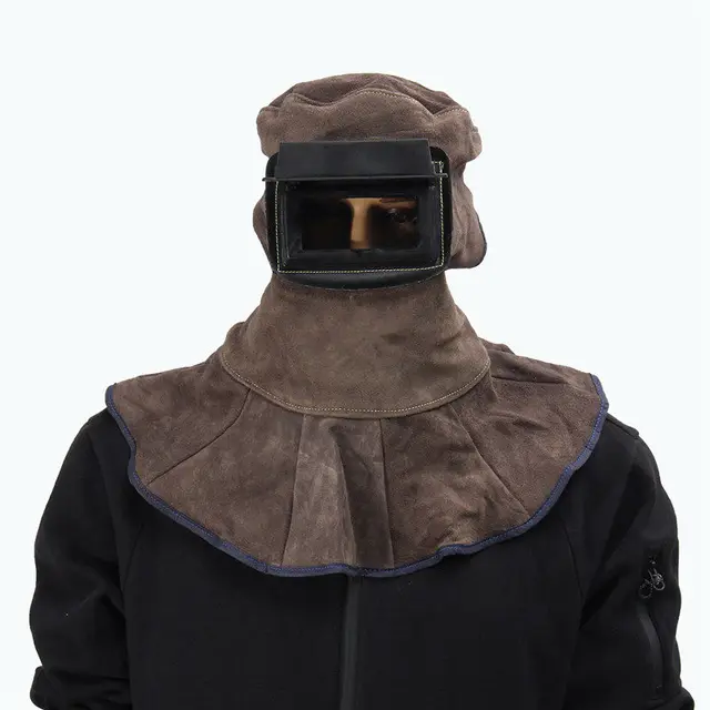Hot Sale Leather Neck Protected Welding Hood Helmet With Auto Dark