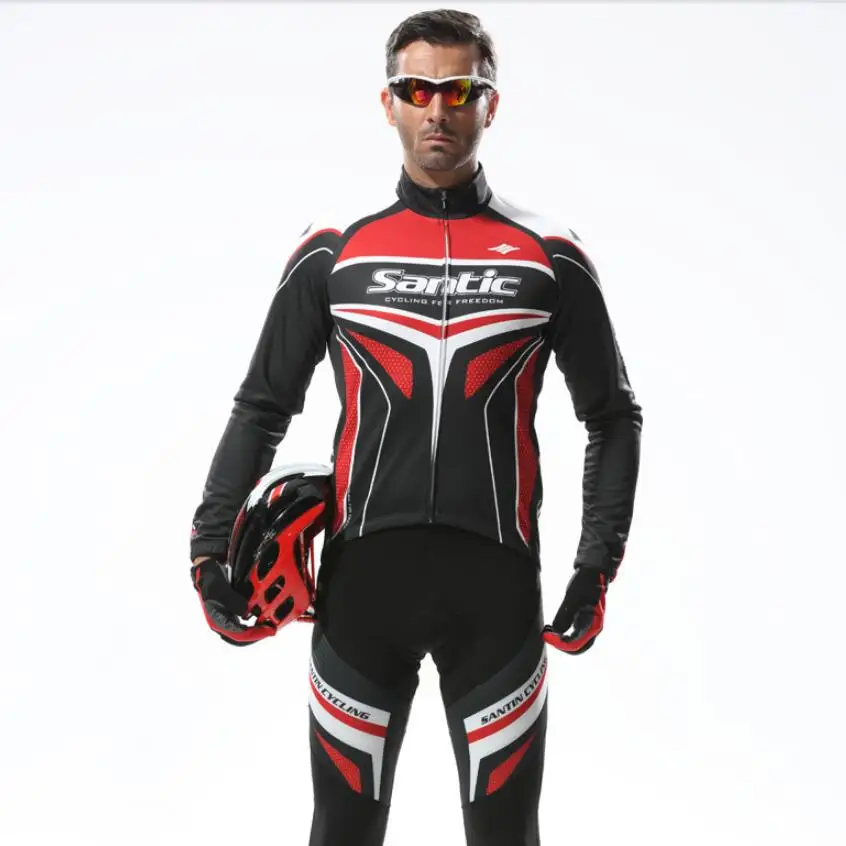 

SANTIC Cycling Jersey Sets Winter Thermal Fleece Cycling Clothing Windproof Racing MTB Suit Maillot Bike Clothing Ropa Ciclismo