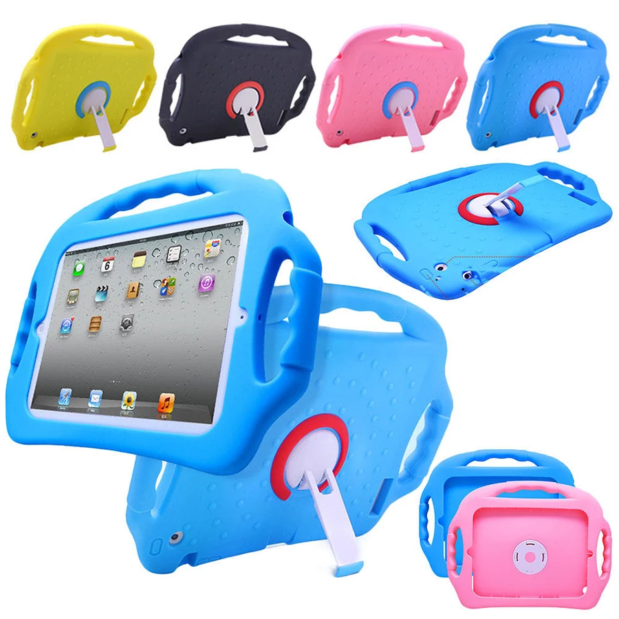 Kids Shockproof Case for iPad 2 3 4 Tablet Children Handle Steering Wheel Stand Cover Soft Silicone Drop Proof Protective Case (9)