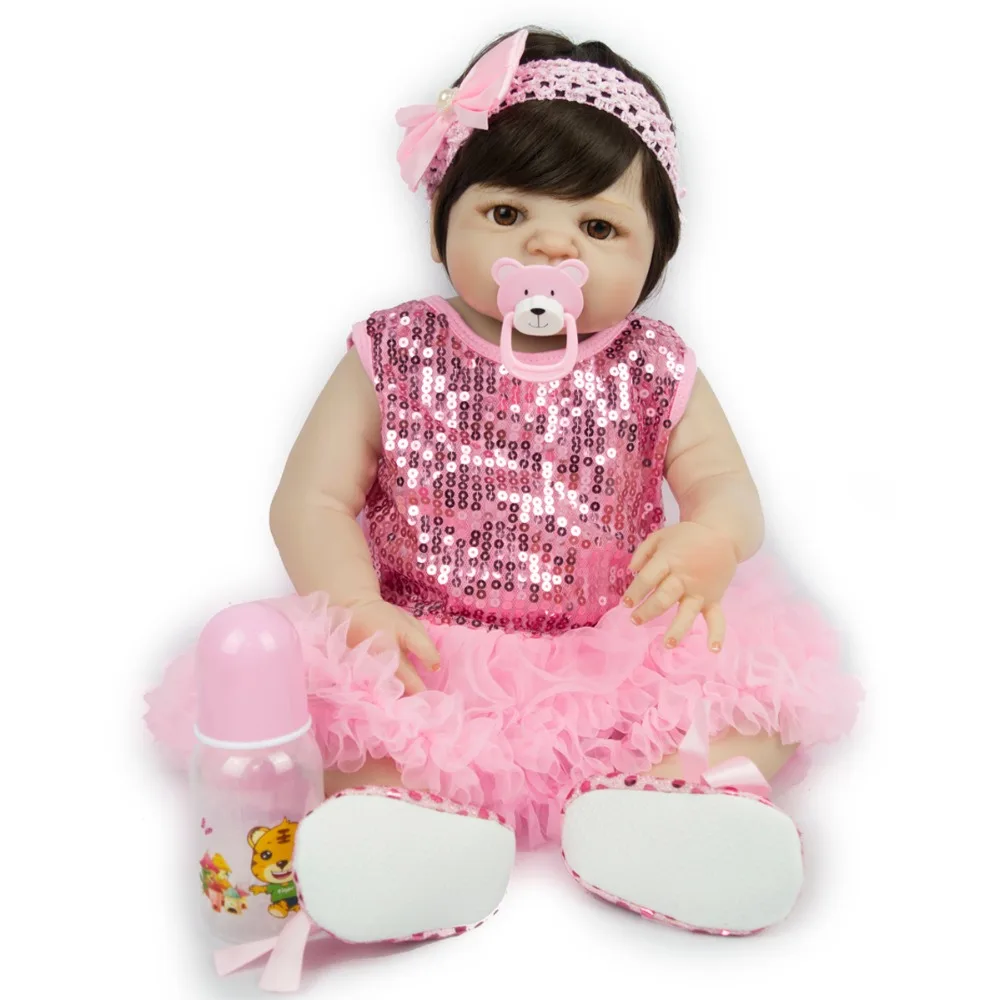 

Baby happy doll 55 cm body pink dress Victorian new fashion doll real beauty girl