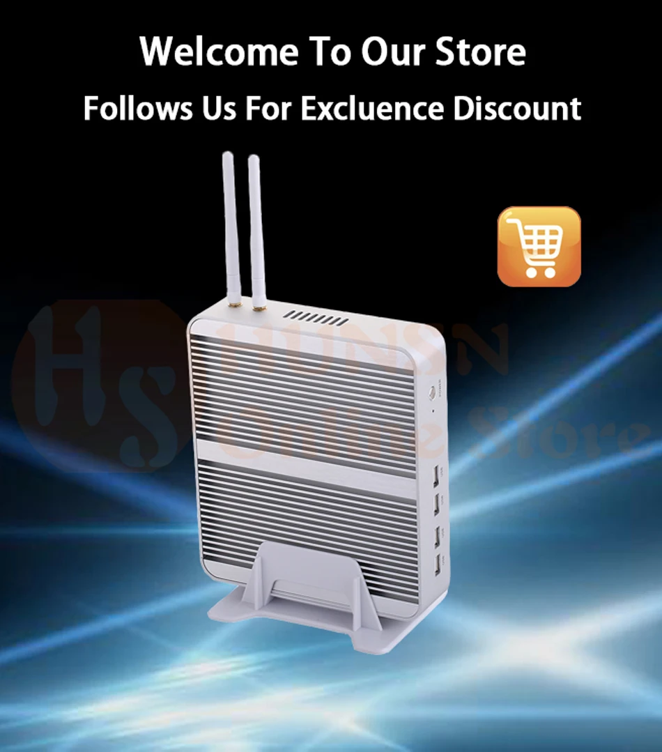 Fanless Mini PC I3 7100U I5 7200U I5 8250U HUNSN BM07 (7)