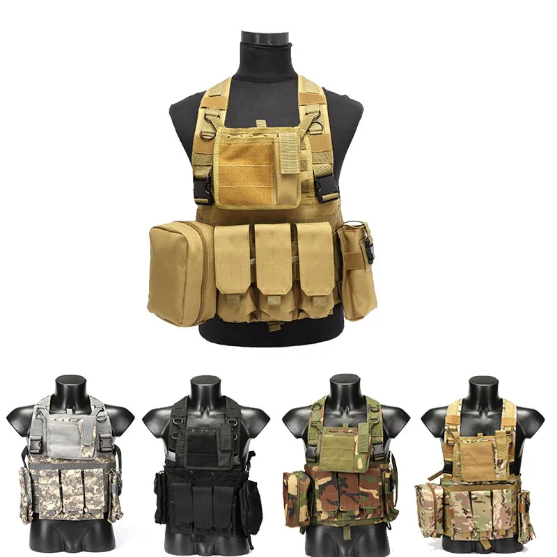 

Tactical Vest Military Camouflage Combat Multi Pockets Adjustable Vests 600D MOLLE Army CS Tactical Sleeveless Jackets Clothing