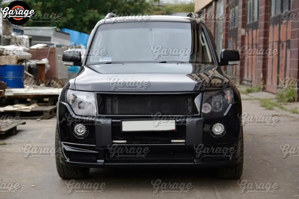 Решетка радиатора с сеткой для Mitsubishi Pajero 4 2006- ABS пластиковые аксессуары защитный комплект кузова Тюнинг Автомобиля