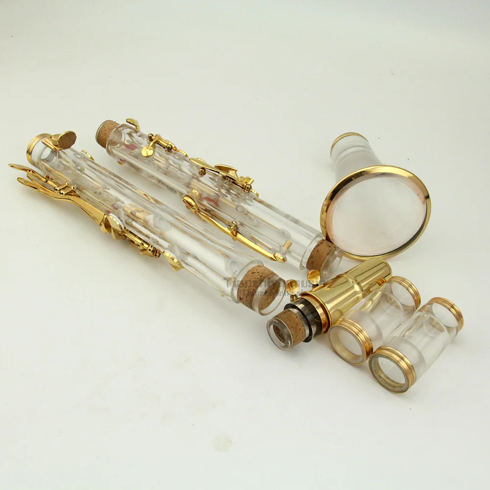 Clarinet Musical instrument acrylic transparent body silver plated Bb clarinet