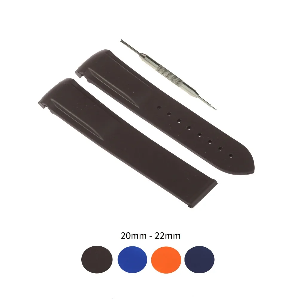 

MDNEN 20mm-22mm Rubber Watch Band Strap Fits For Omega Seamaster Planet Ocean + Tool