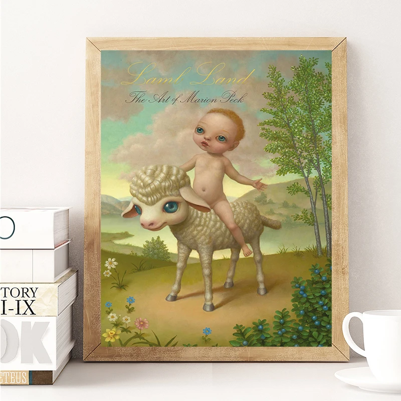 

Lamb Land The Art Of Marion Peck Wall Art Painting Decorative Picture HD Canvas Painting Print Living Room Home Decoration