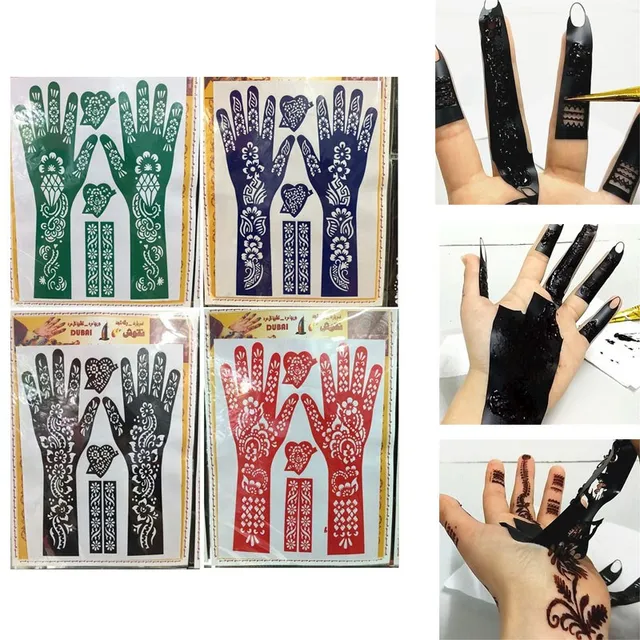 20pcs set tattoo template large hands henna tattoo stencils for 20pcs set tattoo template large hands henna tattoo stencils for