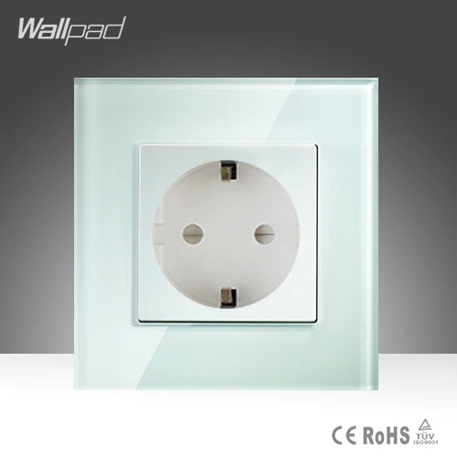

Hot Selling Wallpad Luxury Tempered Glass EU European Standard 16A Plug Wall Socket
