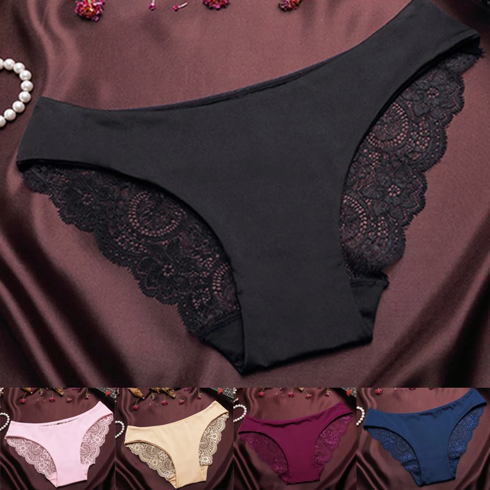 Sexy Women Lace Flower Panties Soft Cotton Underwear Low Rise Briefs Knickersflowers panties