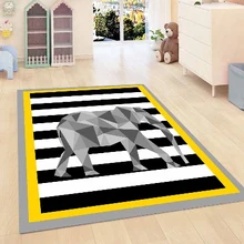 Else, желтый, черный, белый, с линиями, Серый слон, для мальчиков, детская комната, 3d принт, нескользящая микрофибра, для детской комнаты, декоративный коврик