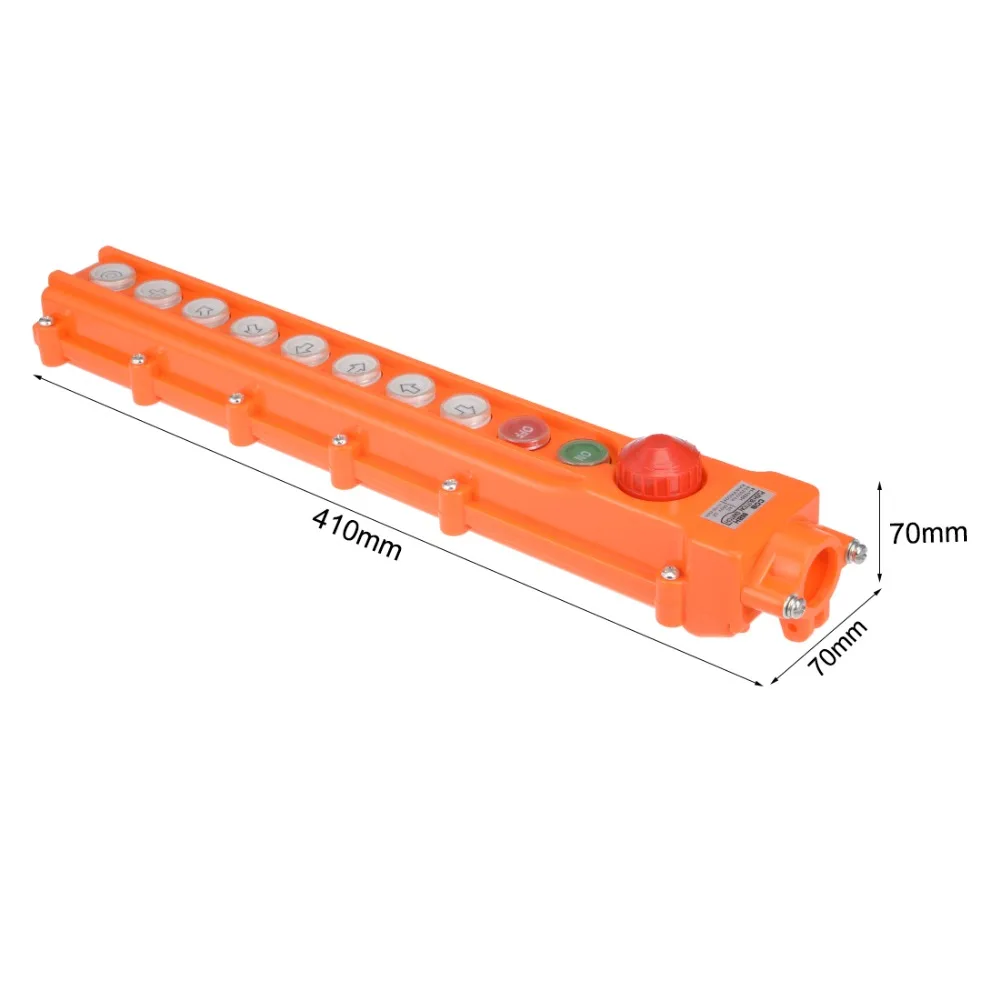 

UXCELL 1PCS Rainproof Hoist Crane Pendant Control Station Push Button Switch Up Down Left Right 11 Ways Orange Switch Supplies