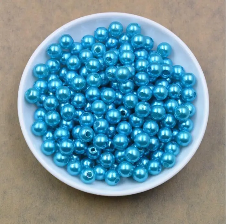 19 цветов, 8 мм, около 1800 шт., круглые жемчужные бусины, имитация пластика, для рукоделия, рукоделия, аксессуары - Цвет: Lake Blue