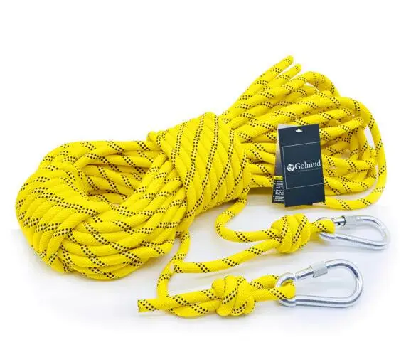 3 Pcs 20m*8mm 15KN Rock Climbing Rope Safty Rescue Escape Rappelling Auxiliary Yellow