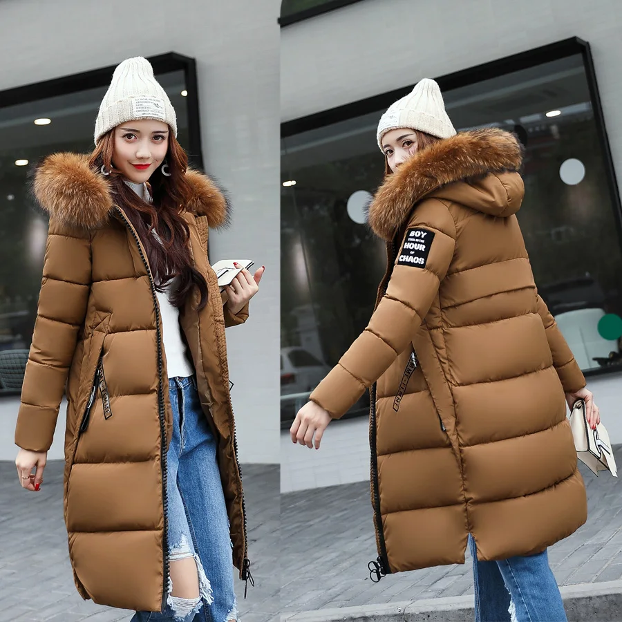 Veste Coton En D'hiver Épaissir Parka Femmes Manteau Chaud Femme De Grand Col Rembourré Long Fourrure Capuchon À dCrxoeWB