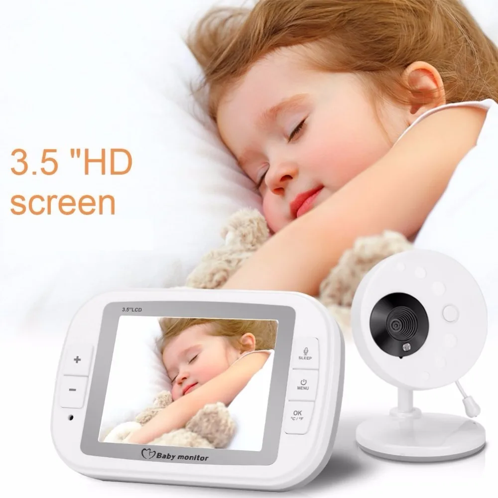 

babykam video nanny wireless video baby monitor 3.5''LCD IR Night Vision Temperature Sensor Lullabies video intercoms baby alarm