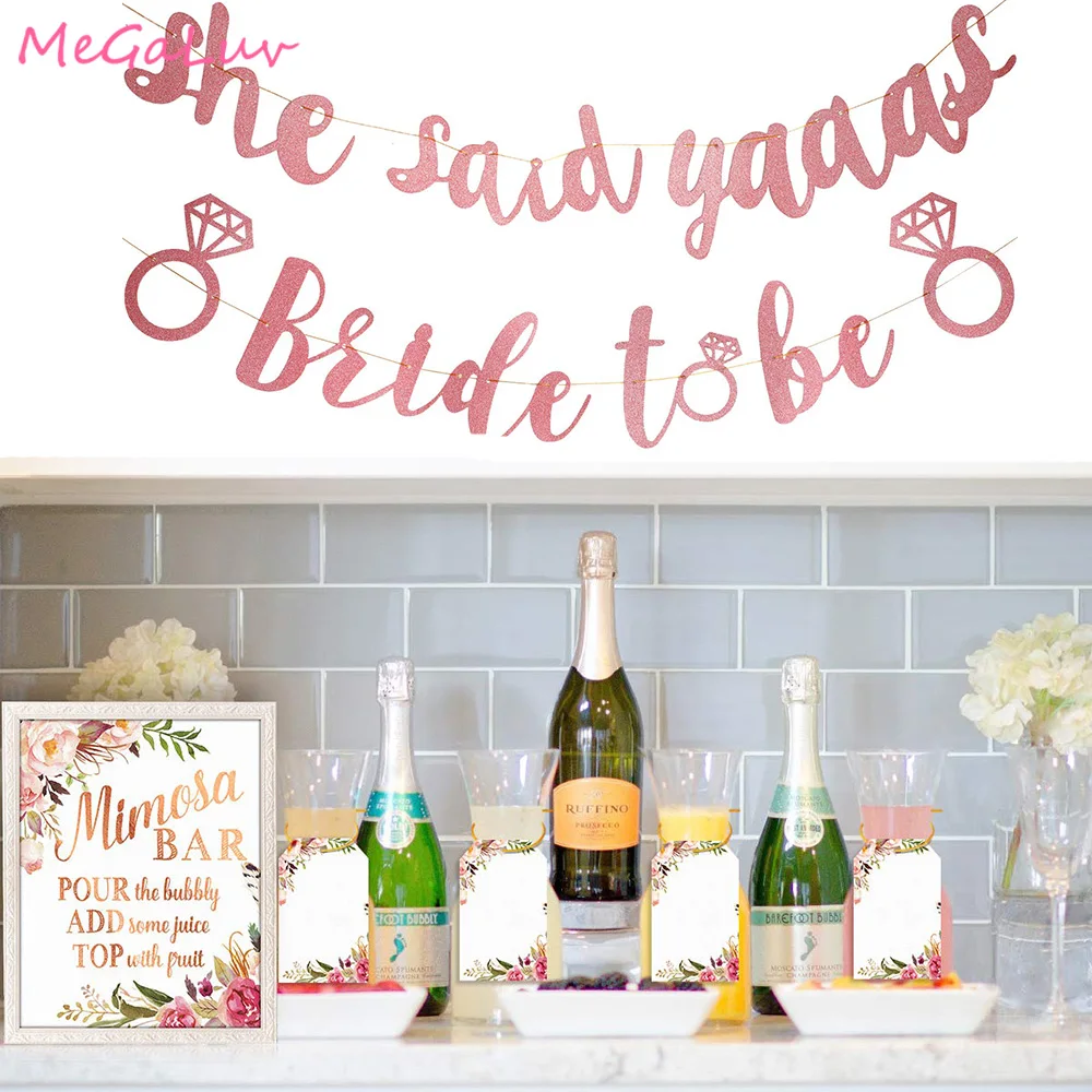 

1SET Rose Gold Bride to Be Banner Just Married Bridal Showers Bachelorette Parties Engagement Parties and Wedding Decorations