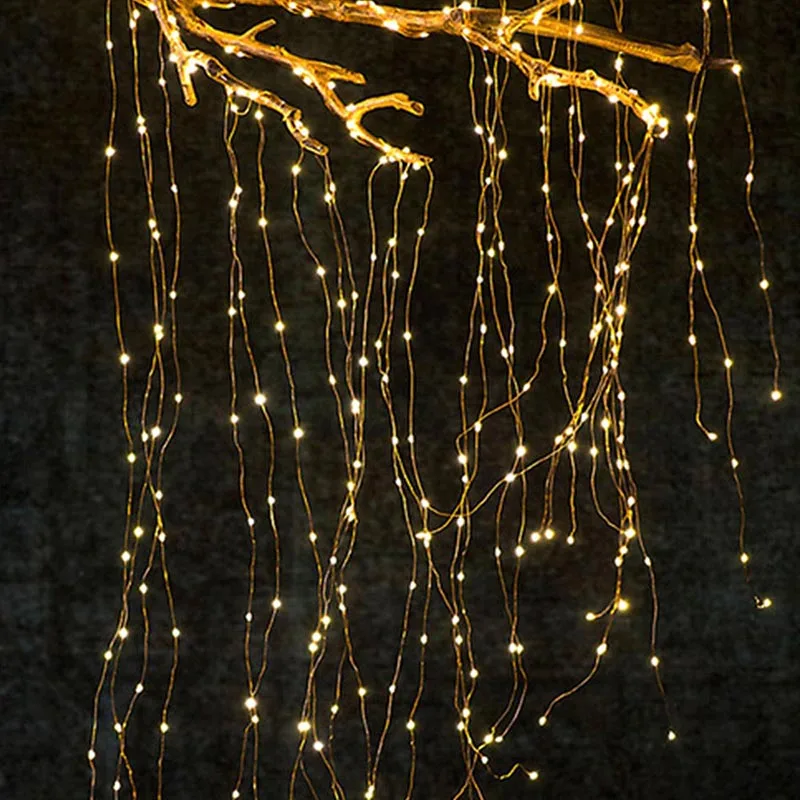 3x3m 300LEDs Copper Wire Curtain String Light USB Battery Christmas LED Fairy Light Holiday Wedding Decor Curtain String Lamp (22)