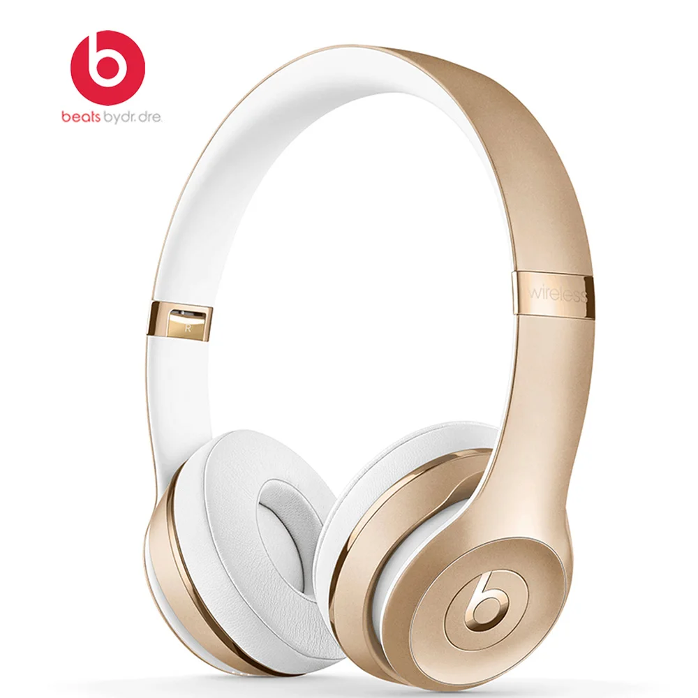 Beats Solo3, беспроводные Bluetooth наушники, на ухо, игровая гарнитура, музыка, 3,5 мм, проводные наушники, наушники с микрофоном - Цвет: Gold
