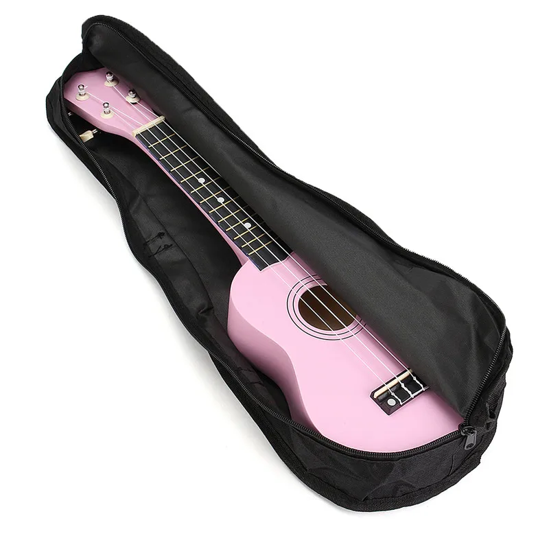 US $27.80 21 Pink Soprano Basswood Ukulele Uke Hawaii Bass Guitar Guitarra Musical Instruments Set KitsTunerStringsStrapCase