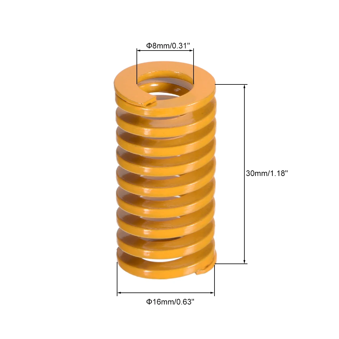 Uxcell 14/16/20 мм Диаметр 25/30/40 мм Длинная спиральная штамповки для легких нагрузок пресс-форма спиральная трубка желтого цвета для приложений, 5