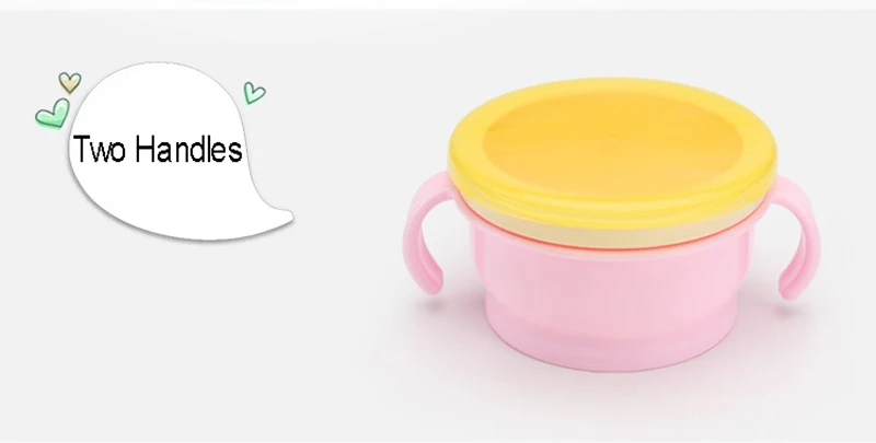 Baby 360 Rotate Spill-Proof Bowl Feeding Food Snack Dishes Tableware Container With Cover & Handle (14)