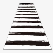 Else черный белый границы Геометрические линии 3d принт Нескользящая микрофибра моющийся длинный бегунок коврик пол коврики для прихожей