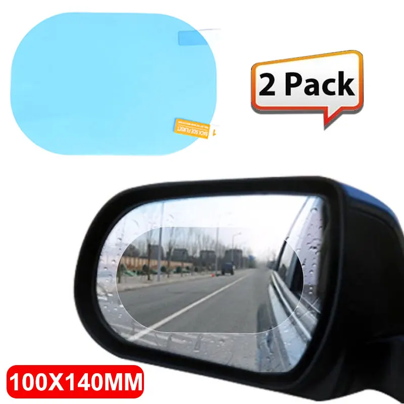 2Pcs Car Rearview Mirror Rain Film Anti Fog Window Clear Rainproof Rear