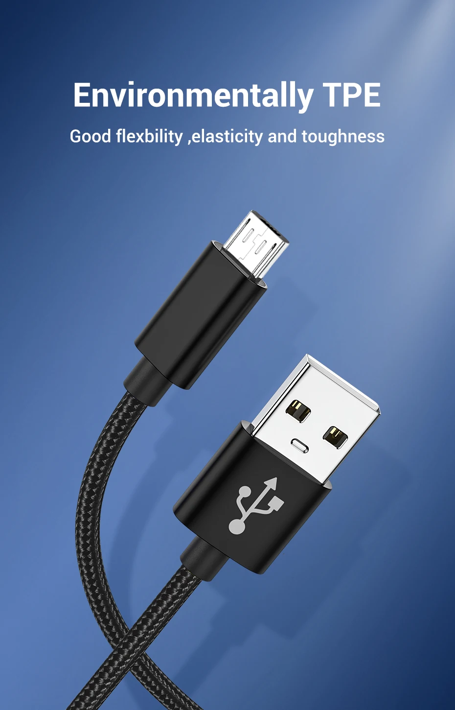 TOPK Micro USB кабель 2.4A нейлон Быстрая зарядка USB зарядка кабель для передачи данных для Android samsung Xiaomi Microusb зарядное устройство Шнур для телефона