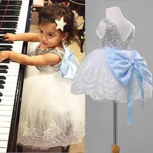 Детские платья принцессы с юбкой-пачкой для маленьких девочек кружевное бальное платье с бантом и блестками вечерние платья подружки невесты Одежда для маленьких девочек