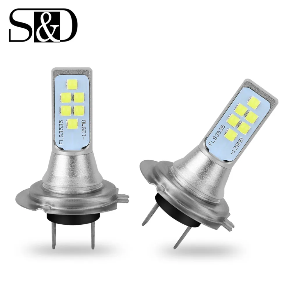 

2pcs H7 LED Bulbs Car Fog Lights 1400LM Driving Lamp LED Running Light Auto Bulb 12V 6000K White