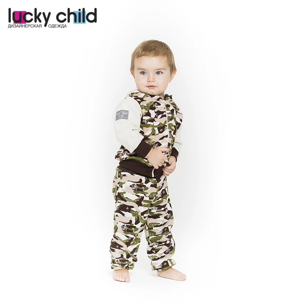 Куртка Lucky Child для девочек и мальчиков 3Т 5Т арт. 31 17pf (Милитари) [сделано в России