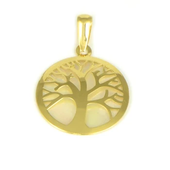 

Pendant in Yellow Gold de 18 KTS, this round shaped Pendant has inside a life tree