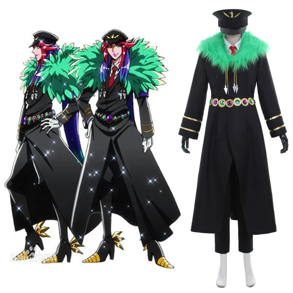 

Anime Detentionhouse Nanbaka Kiji Mitsuba Cosplay Costume Men Adult Outfit Halloween Carnival Costume Black Jacket Uniform Suit