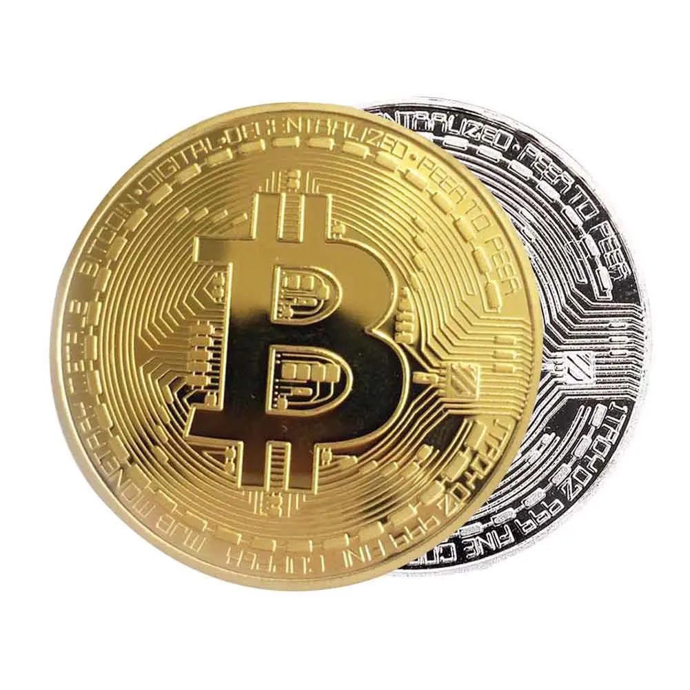 

1PC Gold Silver Color Bitcoin Coin Collectible Gift Coin Art Collection Physical Metal Decoration Coins Drop Shipping 2018