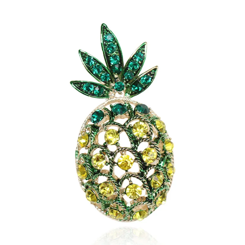 YANYI New Arrival Fruit Design Pineapple Brooch with Rhinestone Band and Green Enamel Leaf for Women Girls Holiday Gift | Украшения и