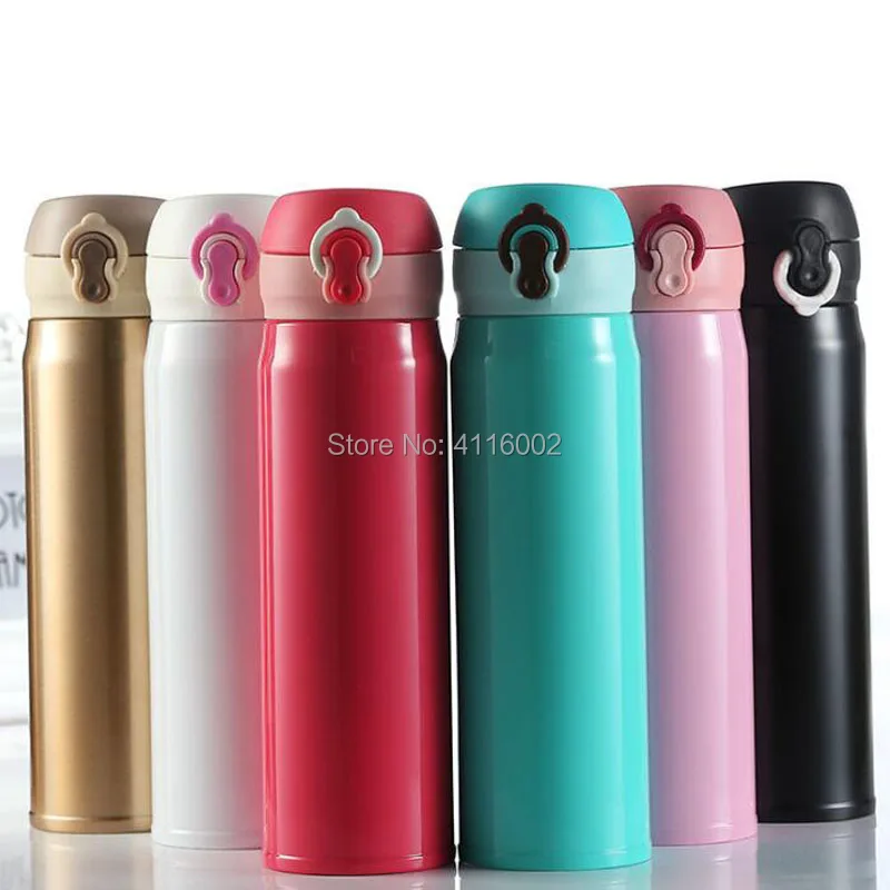 cheap 50pcs 450ml Stainless Steel Double Wall Insulated Cup Vacuum Cup Thermal Mug Flask Coffee Mug Car Travel Drink Bottle Thermocup