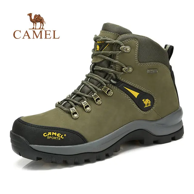 CAMEL Outdoor Sports High-Top Leather Hiking Shoes For Men Waterproof Antiskid Breathable Mountain Climbing Trekking Boots