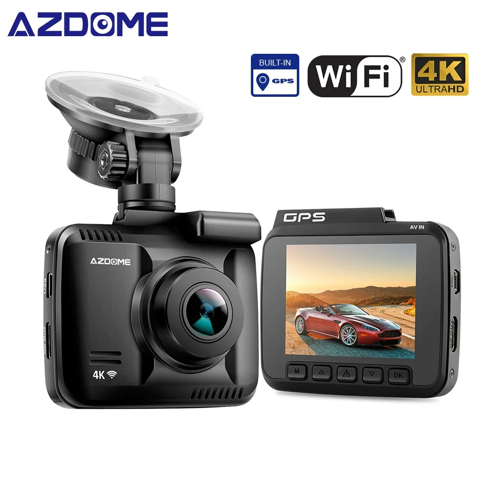 

AZDOME GS63H Built in GPS WiFi Dual Lens FHD 1080P Front + VGA Rear Camera Car DVR Recorder 4K 2160P Dash Cam Dashcam Recorder