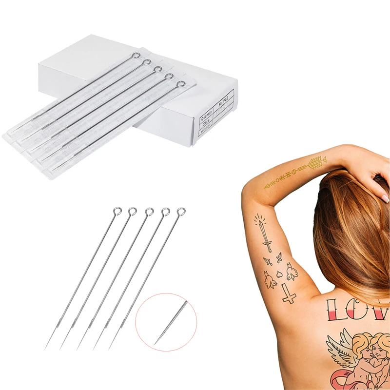 

50pcs/Box 3RL/5RL/7RL Body Art Stainless Steel Silver Disposable Eyebrow Tattoo Needles For Embroidery Tattoo Pen Machine Tool