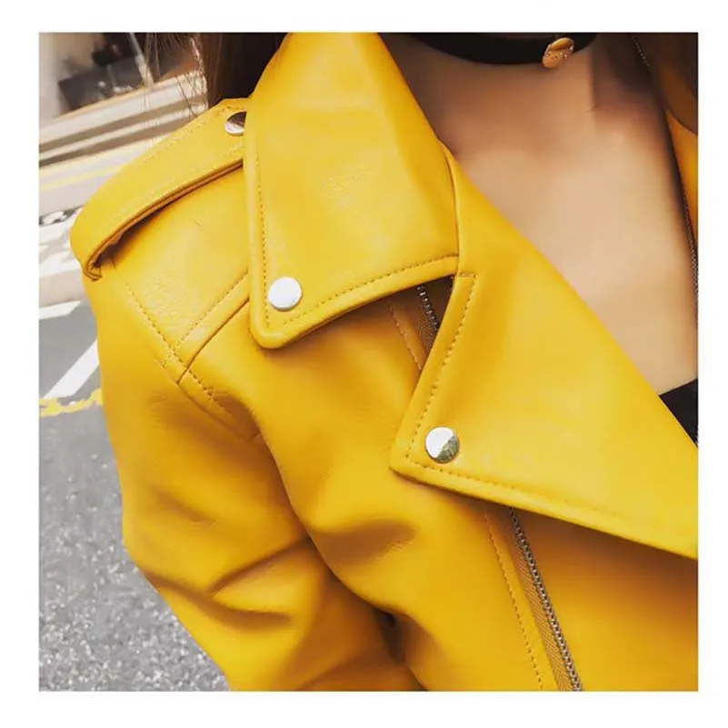 NiceMix женская новая Корейская версия PU пальто короткая поддельная кожаная куртка тонкая искусственная кожа куртка женская ветрозащитная куртка